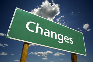 Road sign that says "Changes"